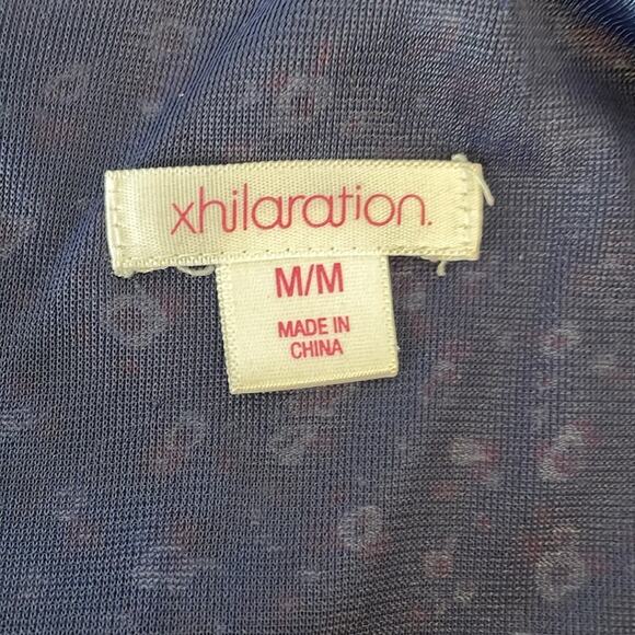 Xhilaration Womens Medium Tank Top Blouse Floral Blue Red White Scoop Neckline - Picture 4 of 8